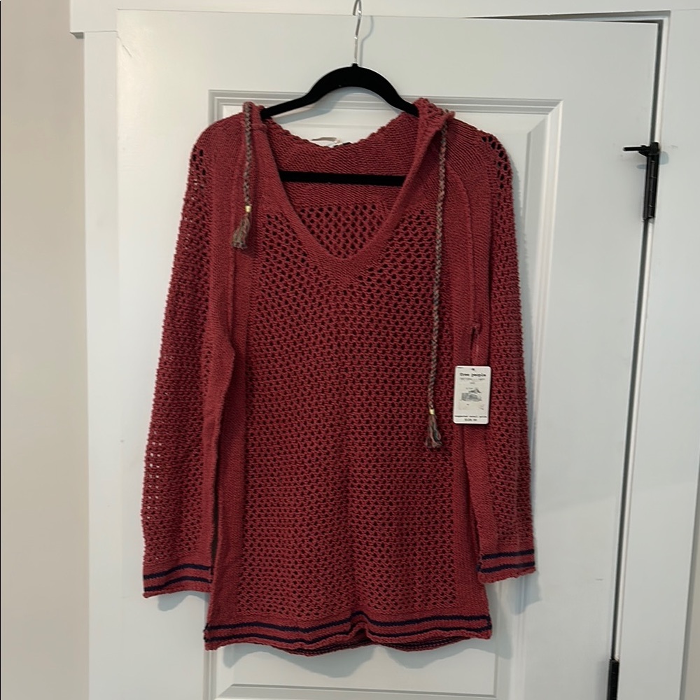 Free People Textured Knit Hoodie